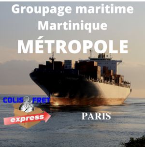 Paris depuis la Guadeloupe, fret Maritime 1 M3 - dédouané, remise a quai, hors droits et taxes / hors crédit d'enlèvement 1,5 %