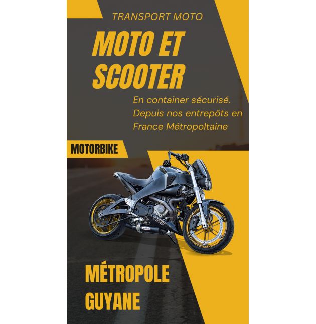 MOTO GUYANE DEPUIS LA METROPOLE -900CC (hors Hybride et électrique sous condition)