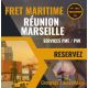 Marseille depuis la Réunion, fret Maritime 1 M3 - dédouané, remise a quai, hors droits et taxes / hors crédit d'enlèvement 1,5 %